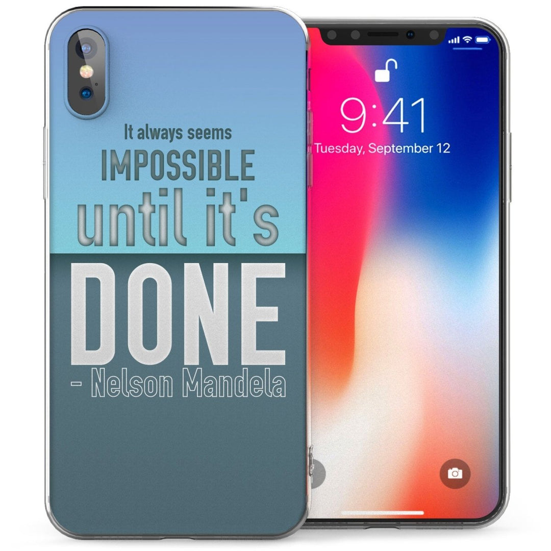 iPhone X Nelson Mandela Inspiring Quote TPU Gel Case - Blue - Mobile Madhouse