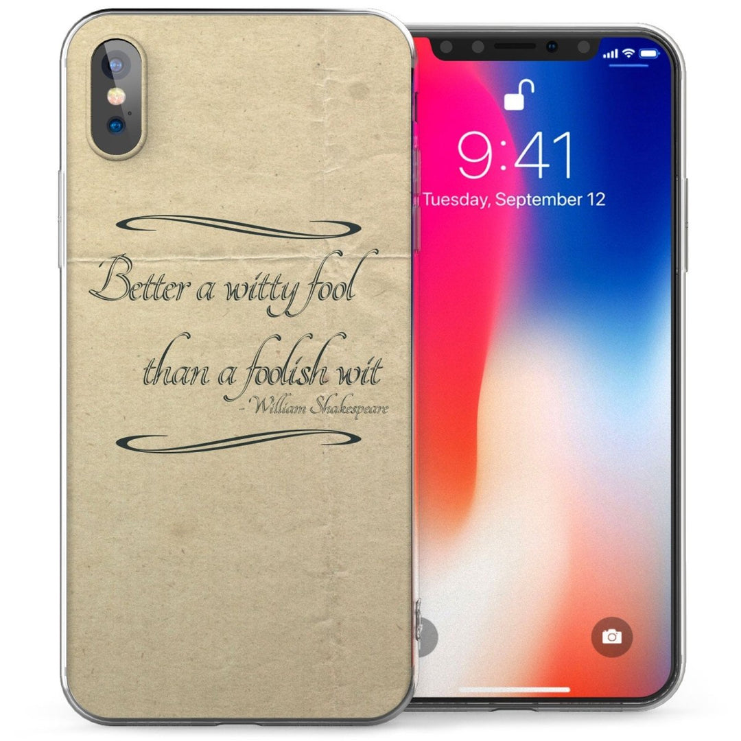 iPhone X Shakespeare Funny Quote TPU Gel Case - Yellow - Mobile Madhouse