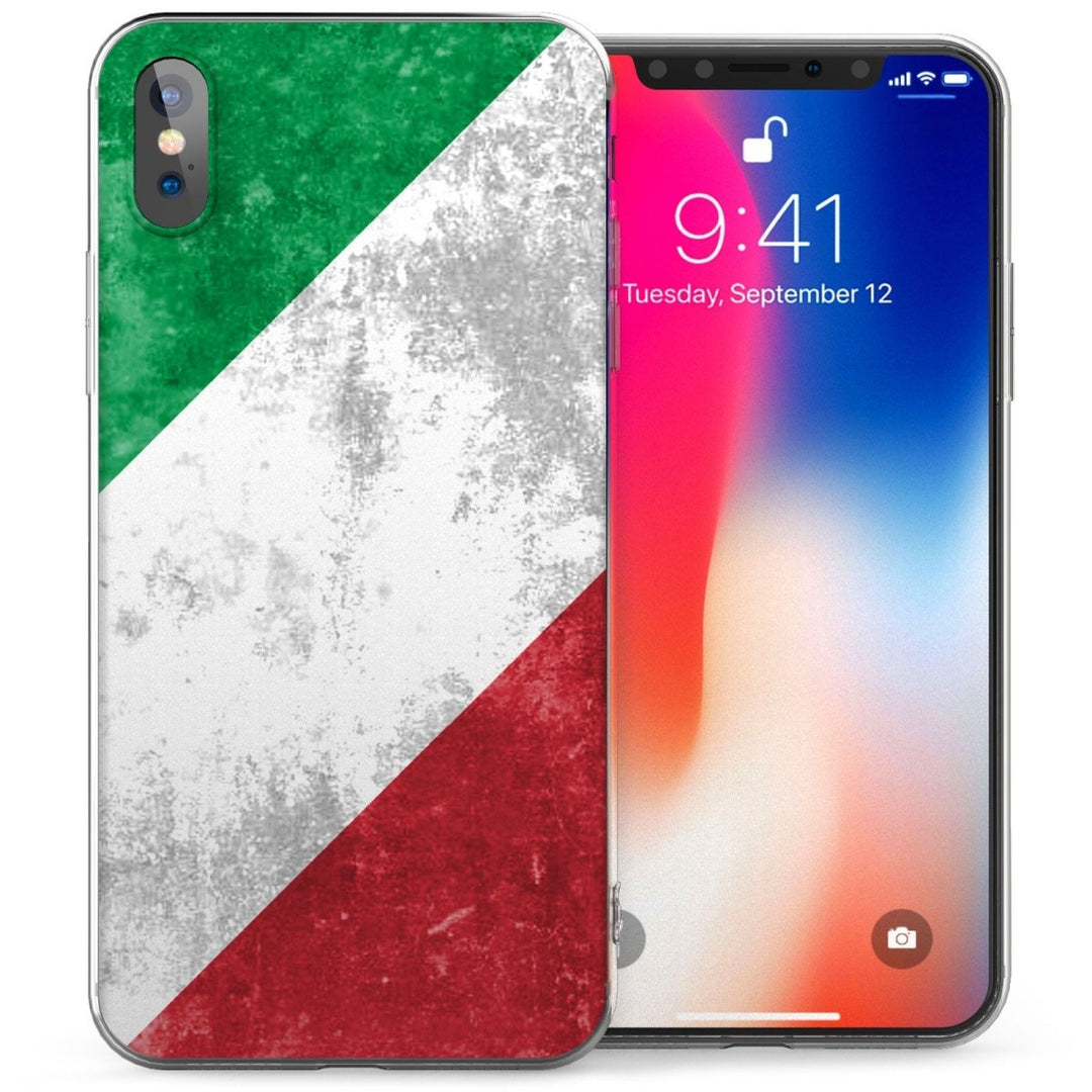 iPhone X Italy Retro Faded Flag TPU Gel Case - Mobile Madhouse