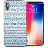 iPhone X Fairisle Trendy Fashion TPU Gel Case - White / Blue