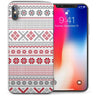 iPhone X Aztec Snowflakes Jumper TPU Gel Case - White / Red
