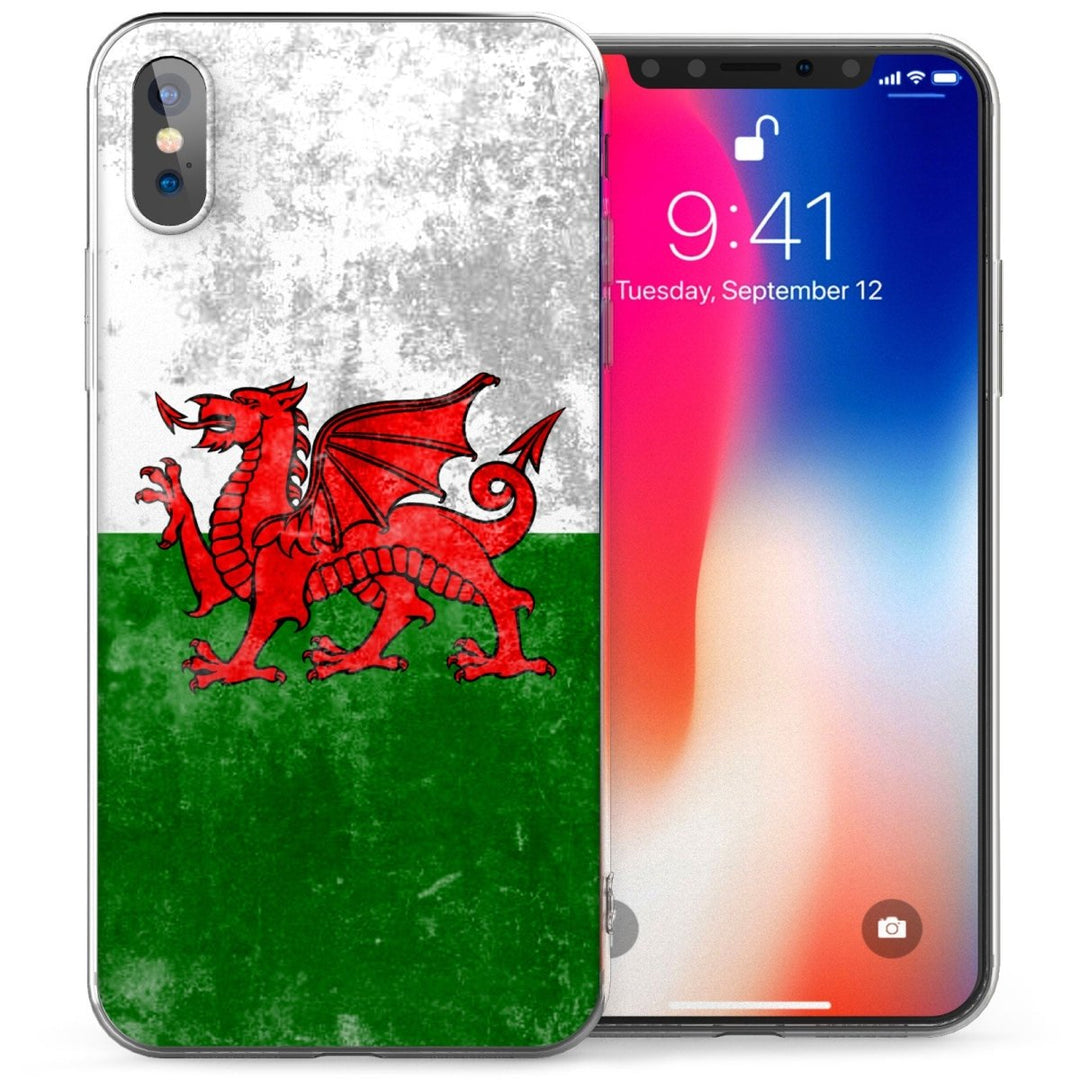 iPhone X Welsh Dragon Retro Flag TPU Gel Case - Mobile Madhouse