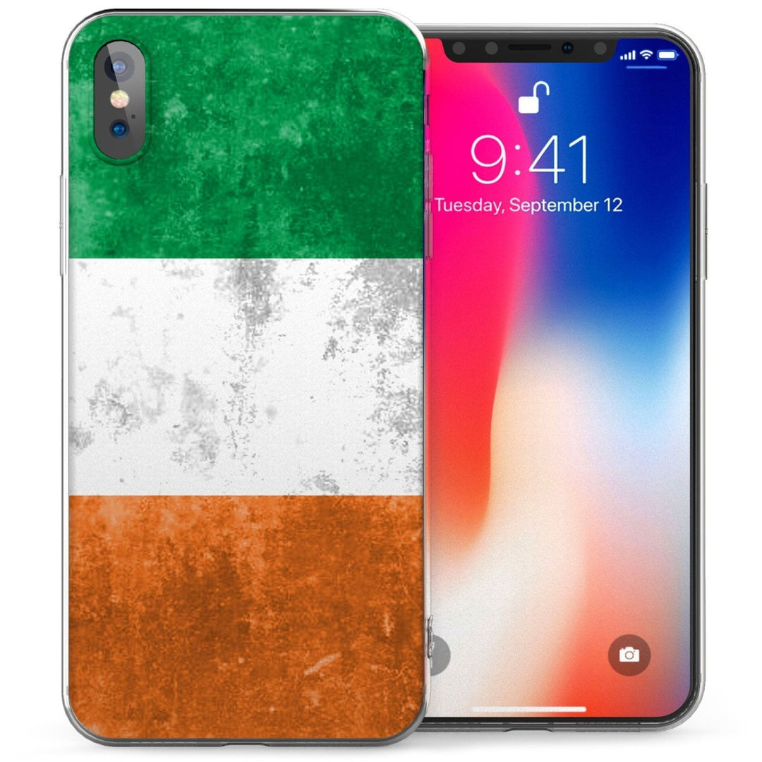 iPhone X Ireland Retro Flag TPU Gel Case - Mobile Madhouse