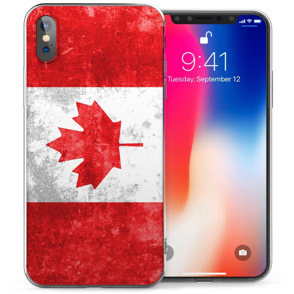 iPhone X Canada Retro Flag TPU Gel Case - Mobile Madhouse