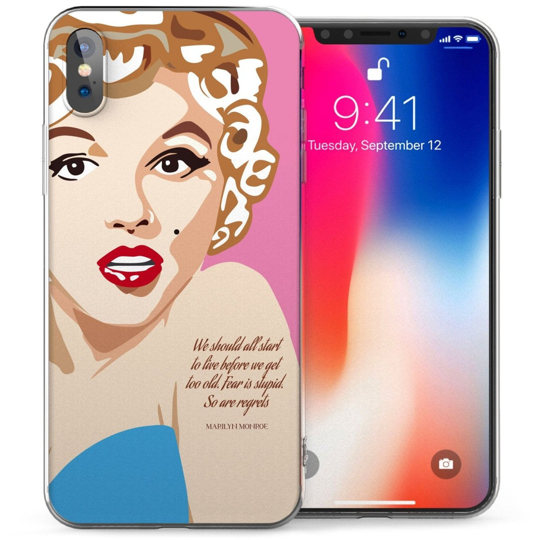 iPhone X Marilyn Monroe Pop Art Quote TPU Gel Case - Pink - Mobile Madhouse