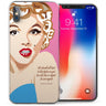 iPhone X Marilyn Monroe Pop Art Quote TPU Gel Case - Pink