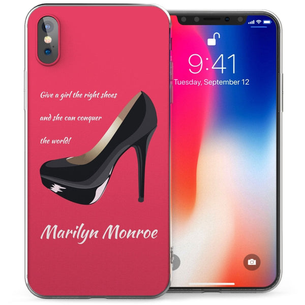 iPhone X Marilyn Shoes Quote TPU Gel Case - Red - Mobile Madhouse
