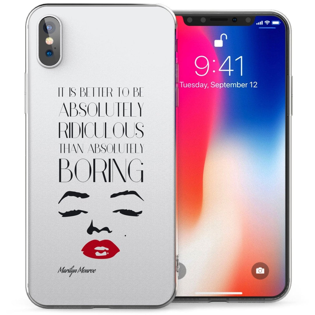 iPhone X Marilyn Absolutely Inspiring Quote TPU Gel Case - Mobile Madhouse