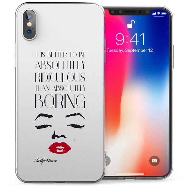 iPhone X Marilyn Absolutely Inspiring Quote TPU Gel Case - Mobile Madhouse
