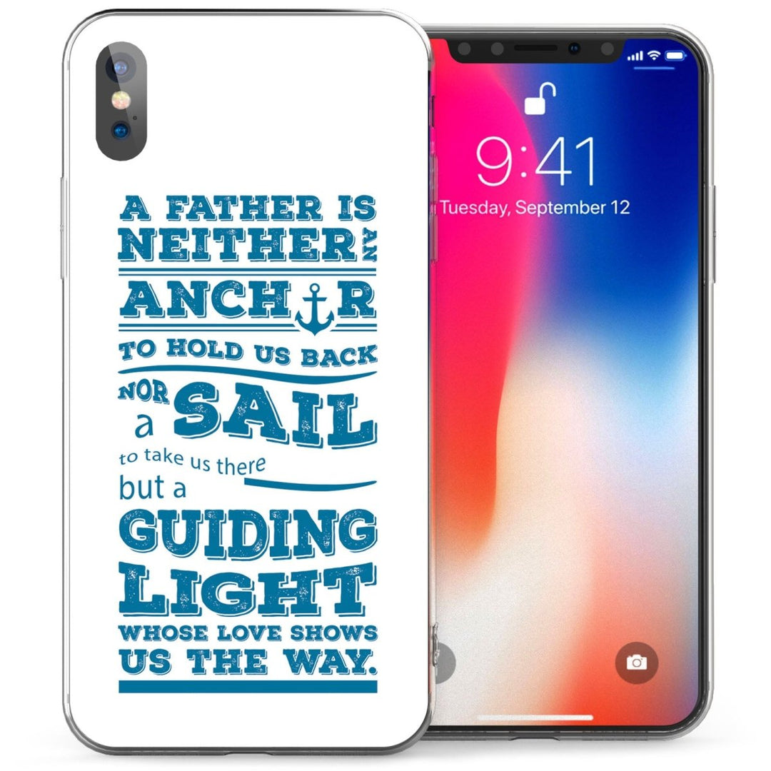 iPhone X Dad Anchor Quote TPU Gel Case - Blue - Mobile Madhouse
