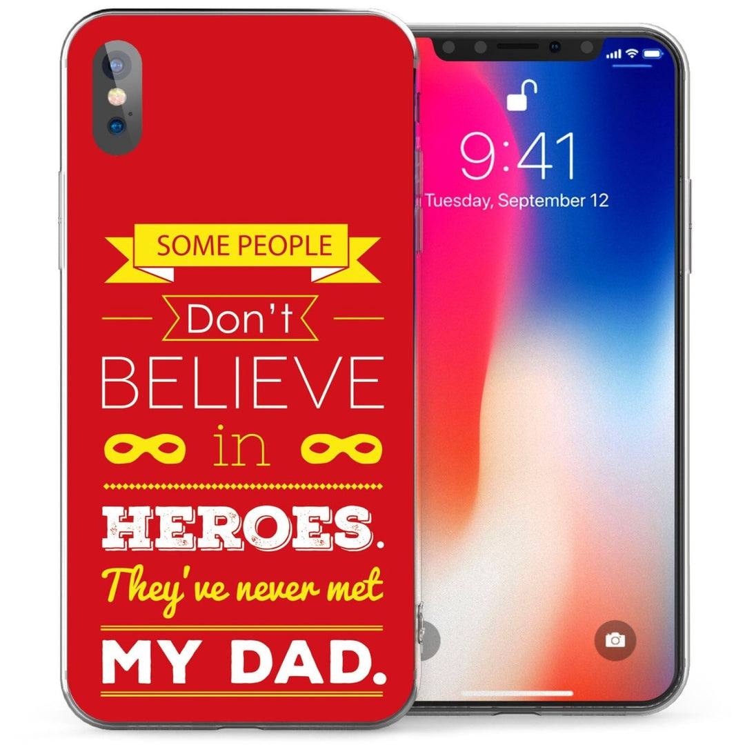 iPhone X Dad Heroes Quote TPU Gel Case - Red - Mobile Madhouse