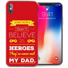iPhone X Dad Heroes Quote TPU Gel Case - Red
