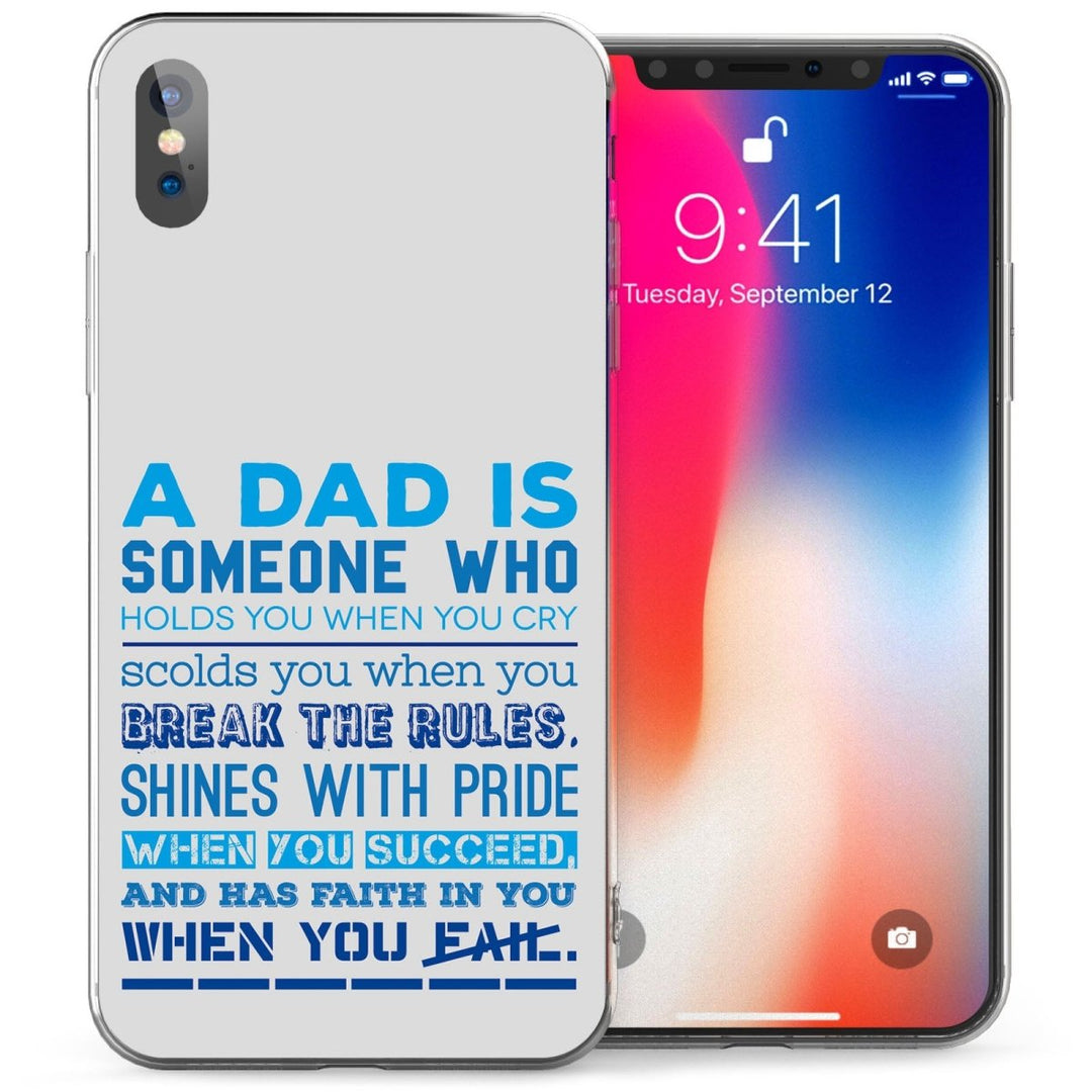 iPhone X Dad Quote TPU Gel Case - Blue - Mobile Madhouse