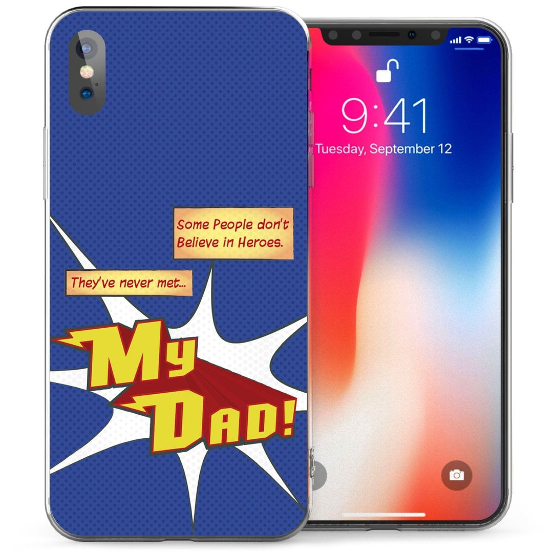 iPhone X Dad Heroes TPU Gel Case - Blue - Mobile Madhouse
