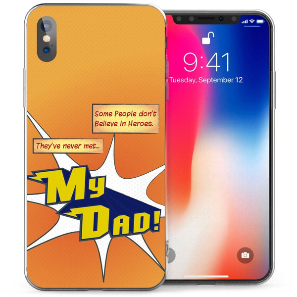 iPhone X Dad Heroes TPU Gel Case - Orange - Mobile Madhouse