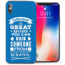 iPhone X  Fatherhood Scratch Quote TPU Gel Case - Blue