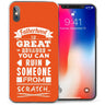iPhone X Inspiring Fatherhood Quote TPU Gel Case - Orange