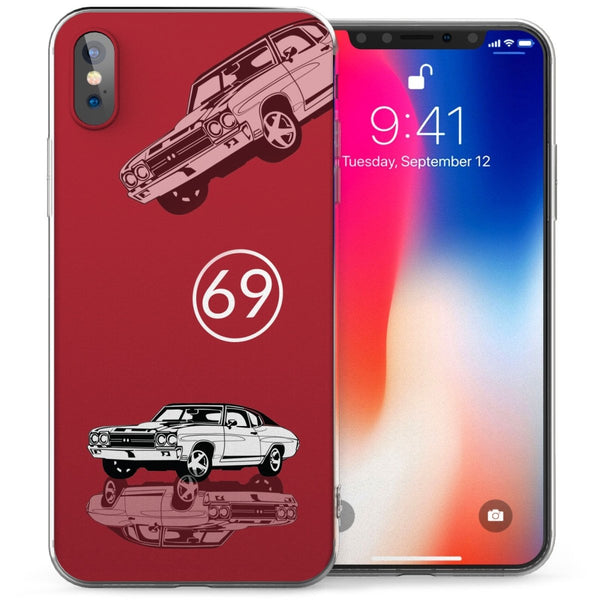 iPhone X American Classic Car TPU Gel Case - Red - Mobile Madhouse