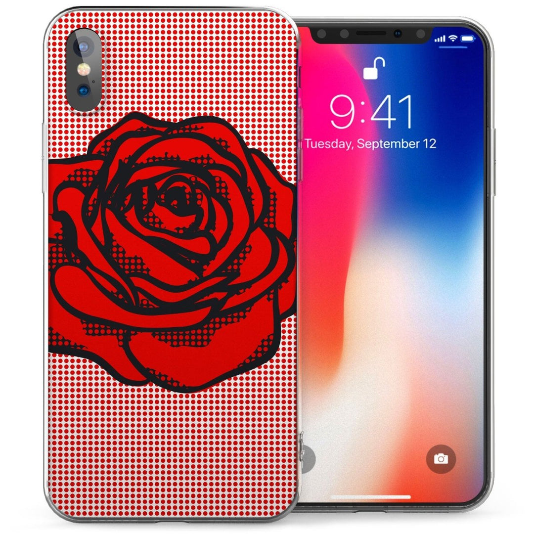 iPhone X Retro Rose Dot TPU Gel Case - Mobile Madhouse