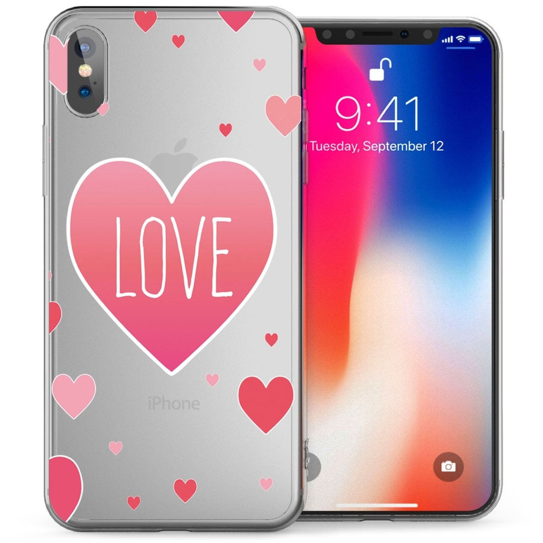 iPhone X Love Hearts TPU Gel Case - Mobile Madhouse
