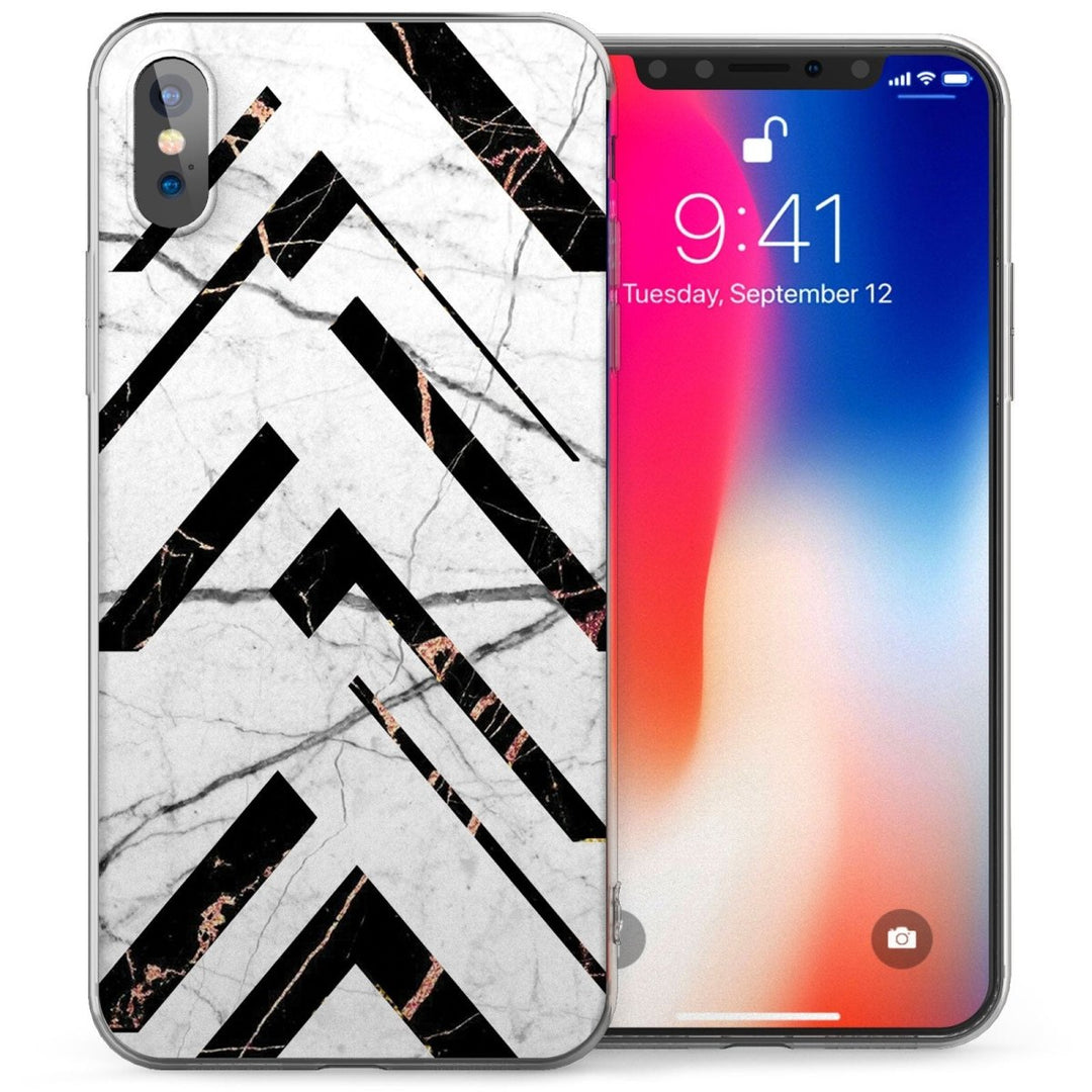 iPhone X Geometric Abstract Marble TPU Gel Case - Mobile Madhouse