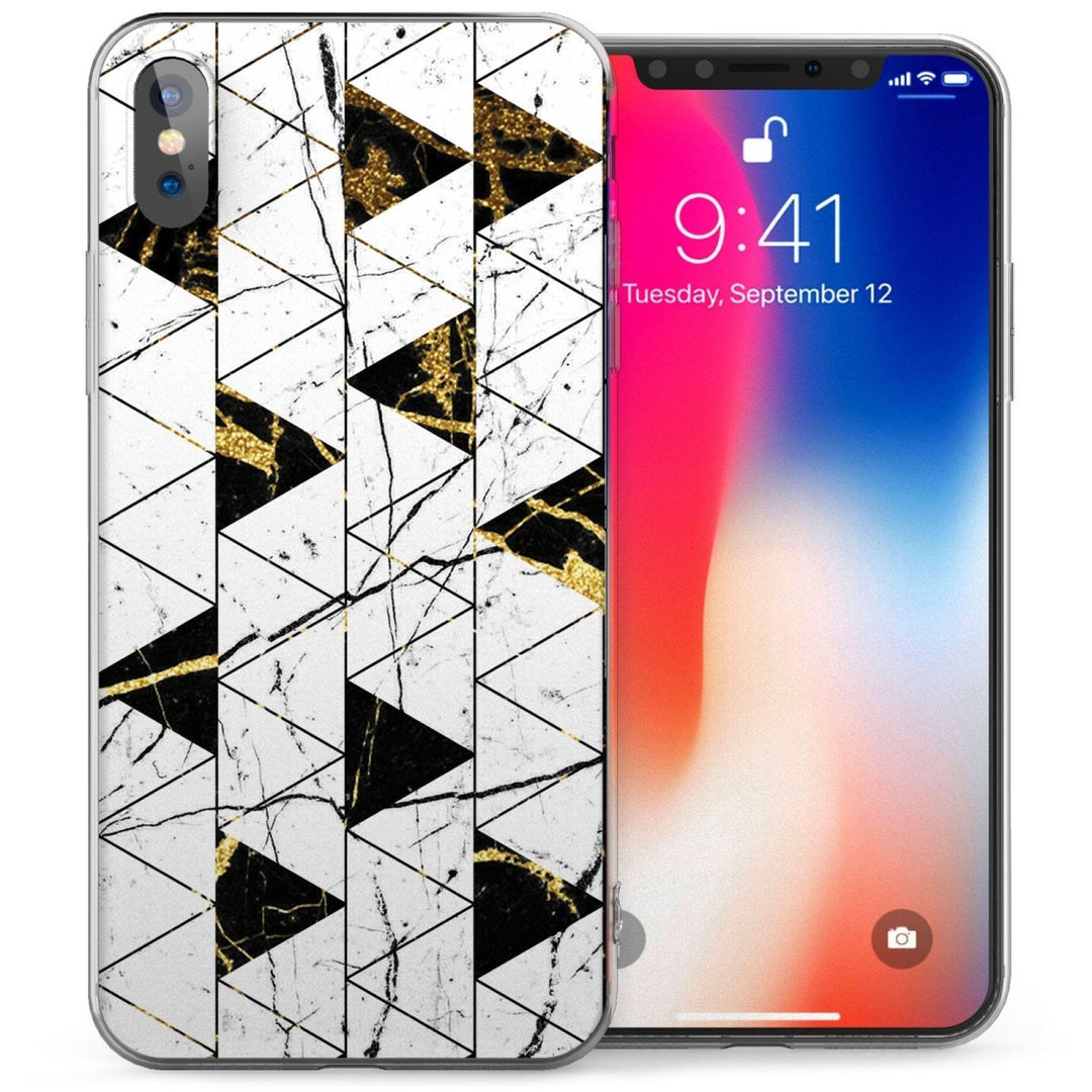 iPhone X Marble Abstract Triangles TPU Gel Case - Mobile Madhouse