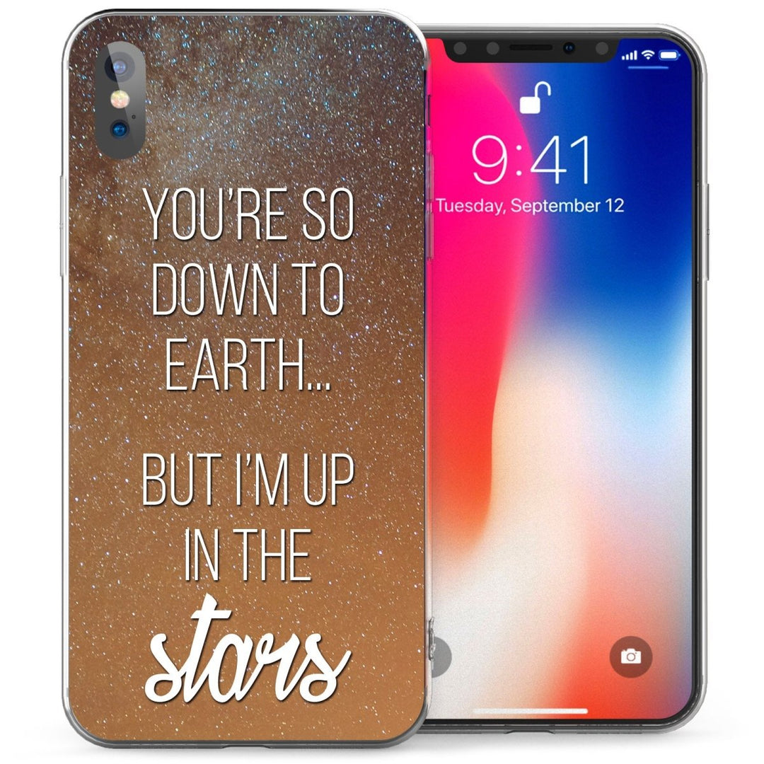 iPhone X Down To Earth Stars Quote TPU Gel Case - Mobile Madhouse