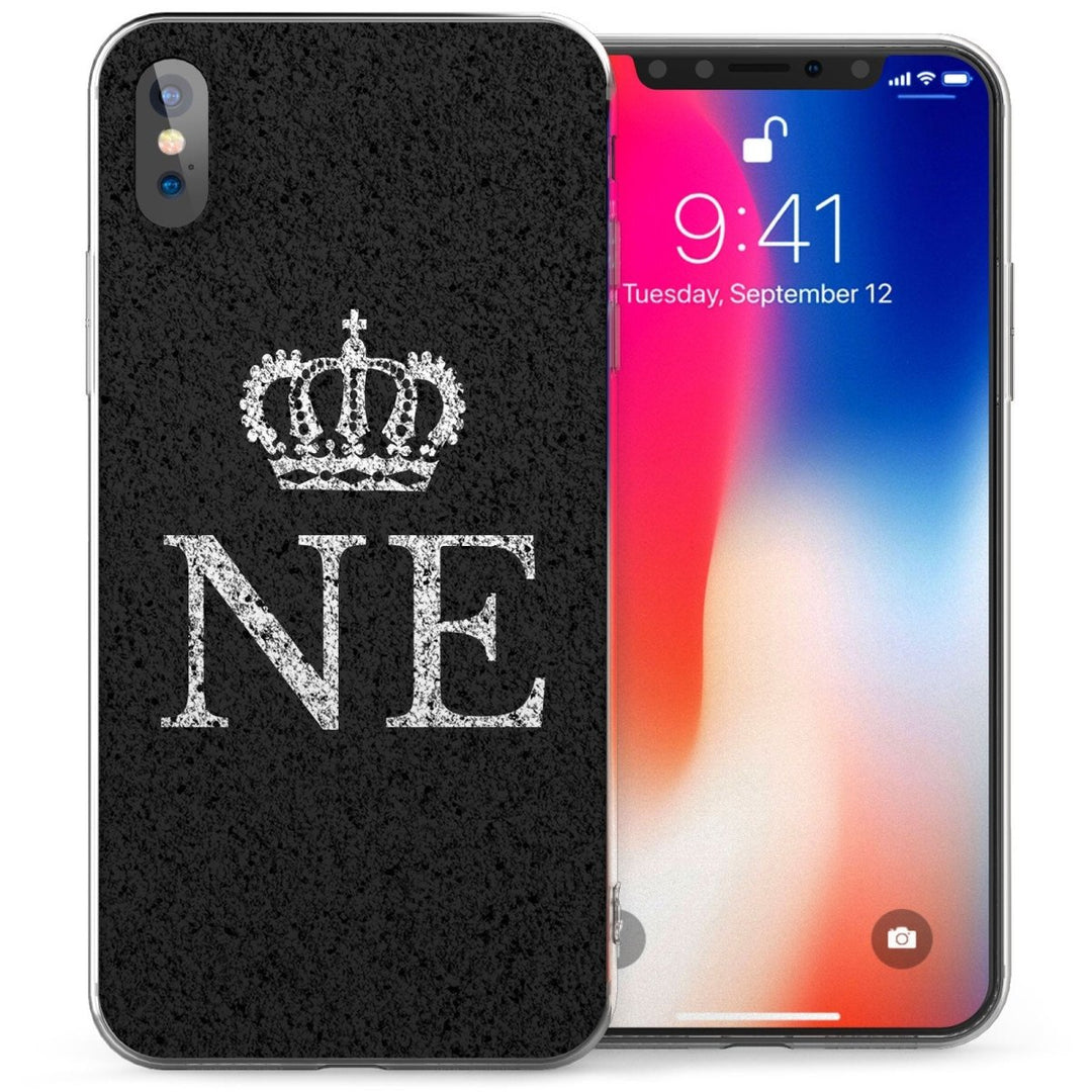 iPhone X Crown Personalised Initials TPU Gel Case - Mobile Madhouse