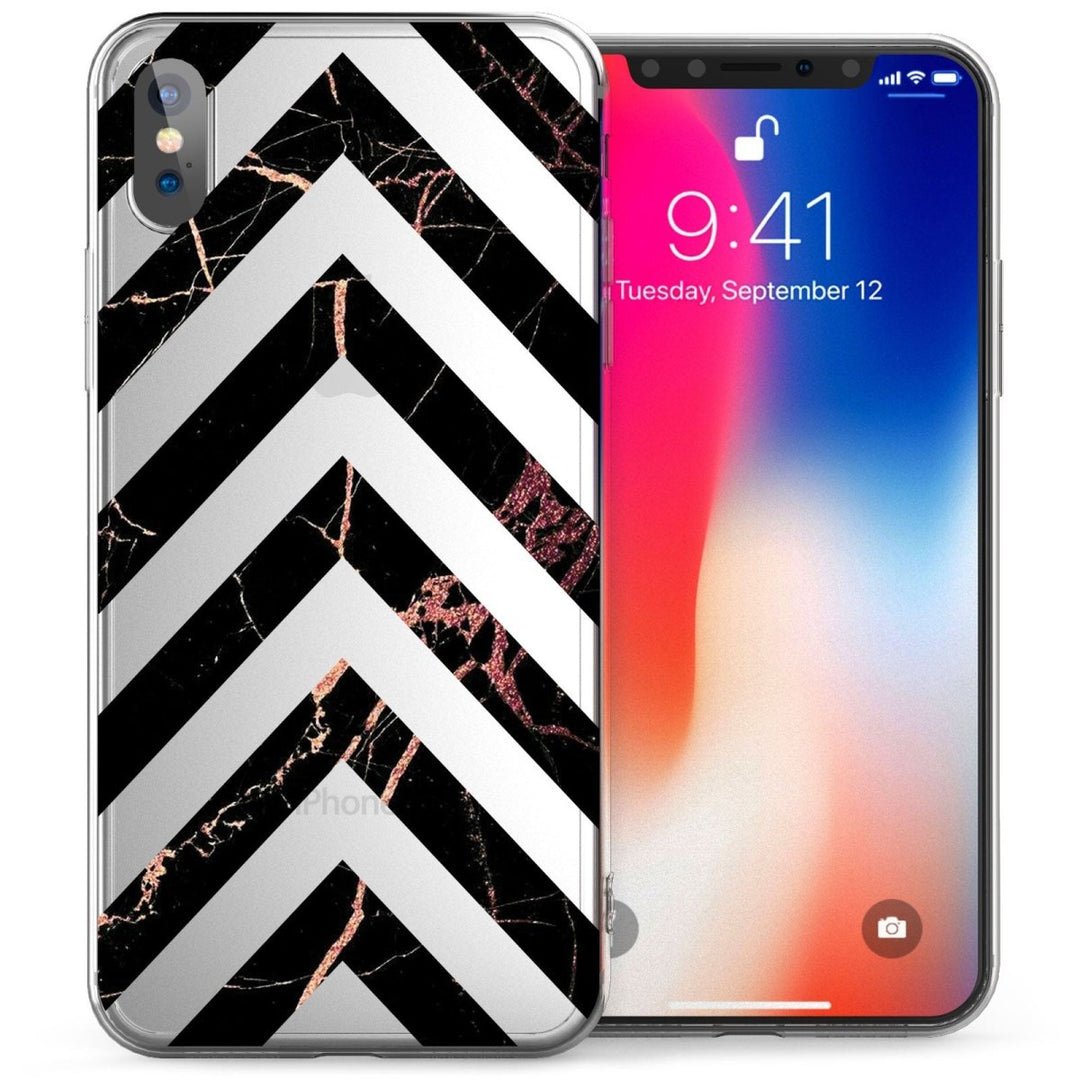 iPhone X Pink Marble Arrows TPU Gel Case - Mobile Madhouse