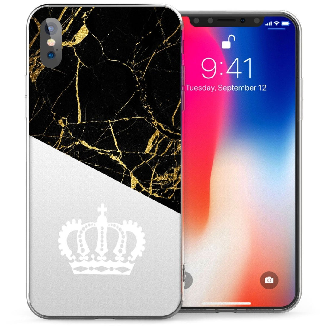 iPhone X Marble Crown TPU Gel Case - Mobile Madhouse