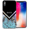 iPhone X  Marble Arrow Personalised TPU Gel Case - Blue