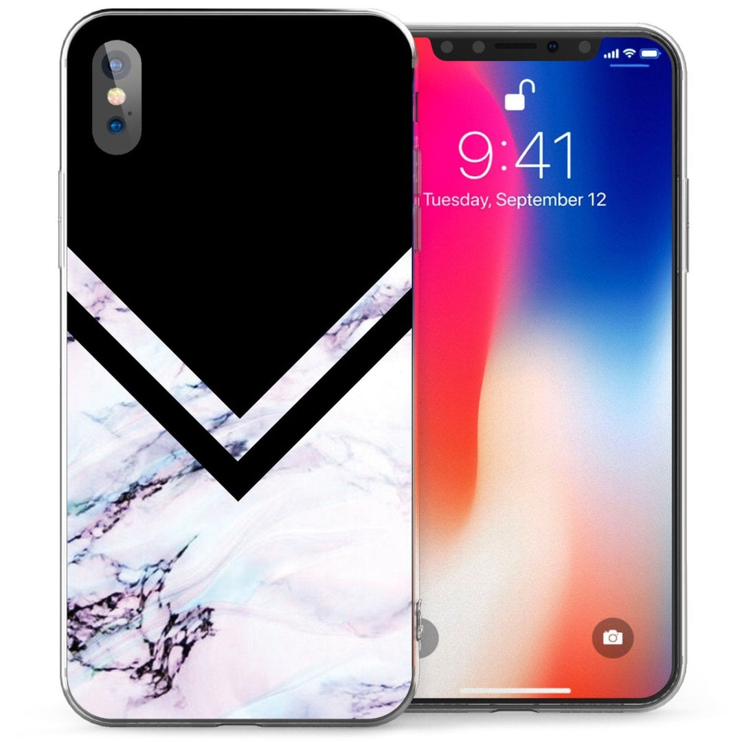 iPhone X Marble Arrow TPU Gel Case - Purple - Mobile Madhouse