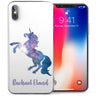 iPhone X Unicorn Rampant Personalised TPU Gel Case - Purple