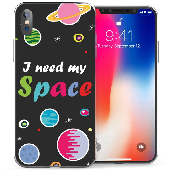 iPhone X I Need My Space TPU Gel Case - Black - Mobile Madhouse