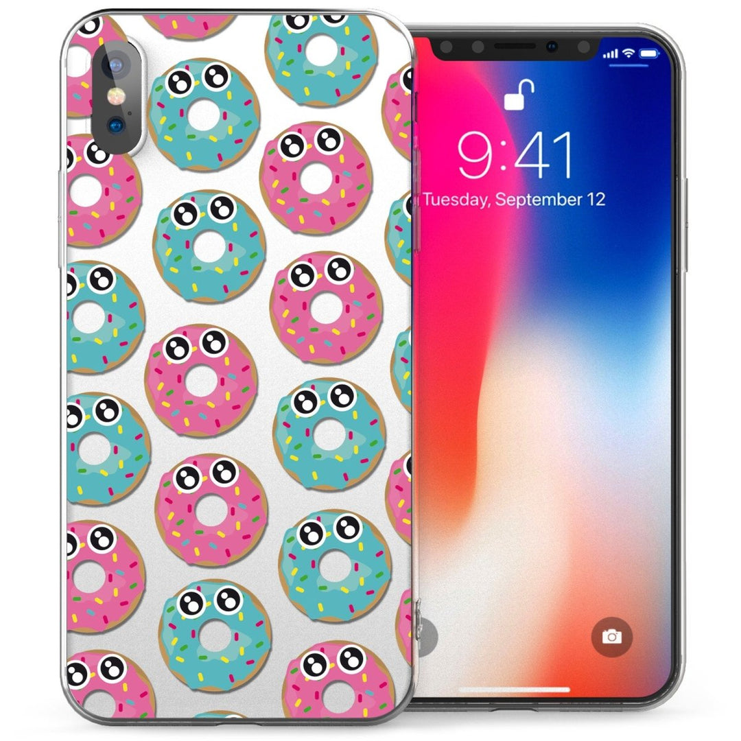 iPhone X Donuts TPU Gel Case - Pink / Green - Mobile Madhouse