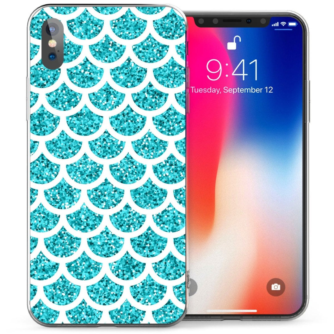 iPhone X Scales Mosaic TPU Gel Case - Blue - Mobile Madhouse