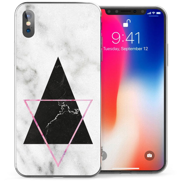 iPhone X Marble Triangles TPU Gel Case - Mobile Madhouse