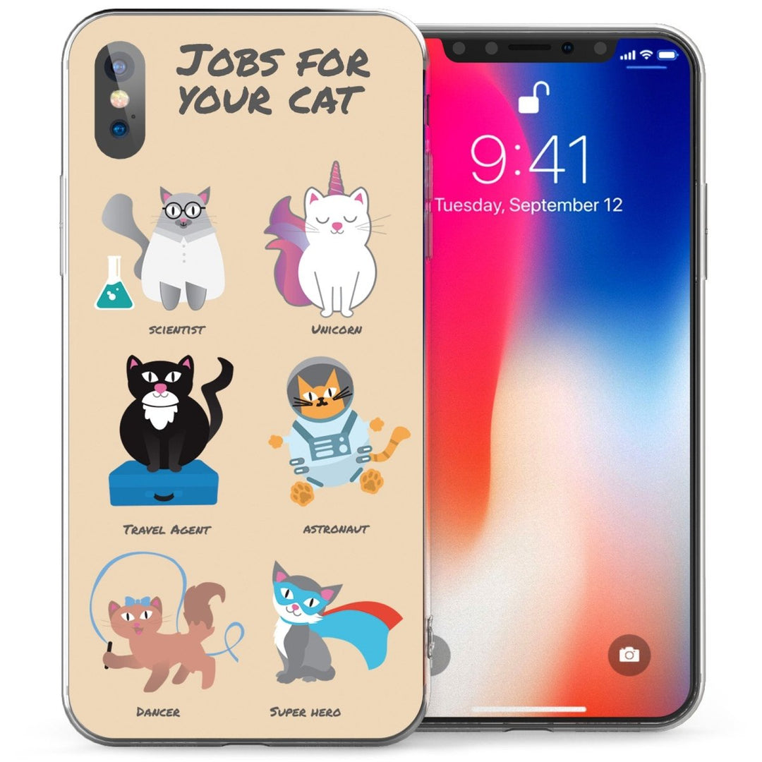 iPhone X Jobs For Your Cat TPU Gel Case - Yellow - Mobile Madhouse