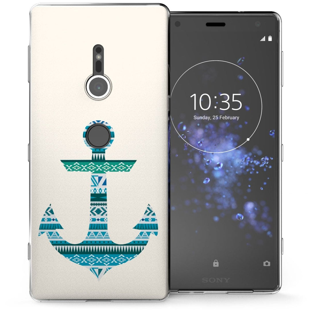 Sony Xperia XZ2 Aztec Anchor TPU Gel Case - Blue - Mobile Madhouse