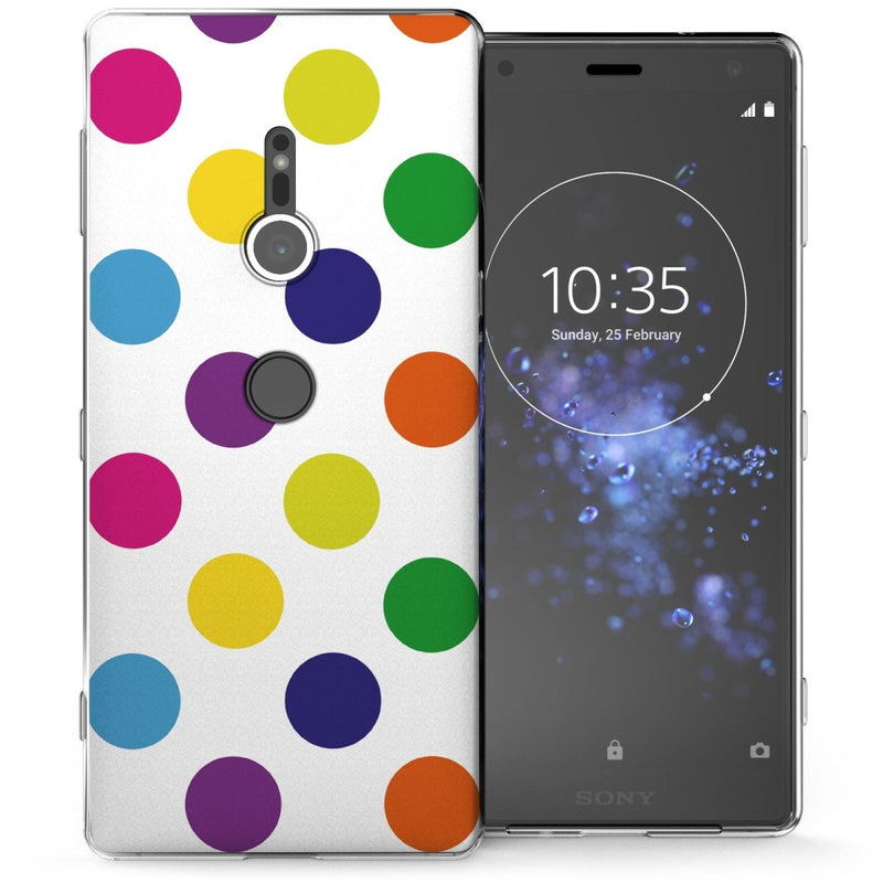 Sony Xperia XZ2 Multi Colour Polka Dot TPU Gel Case - Mobile Madhouse