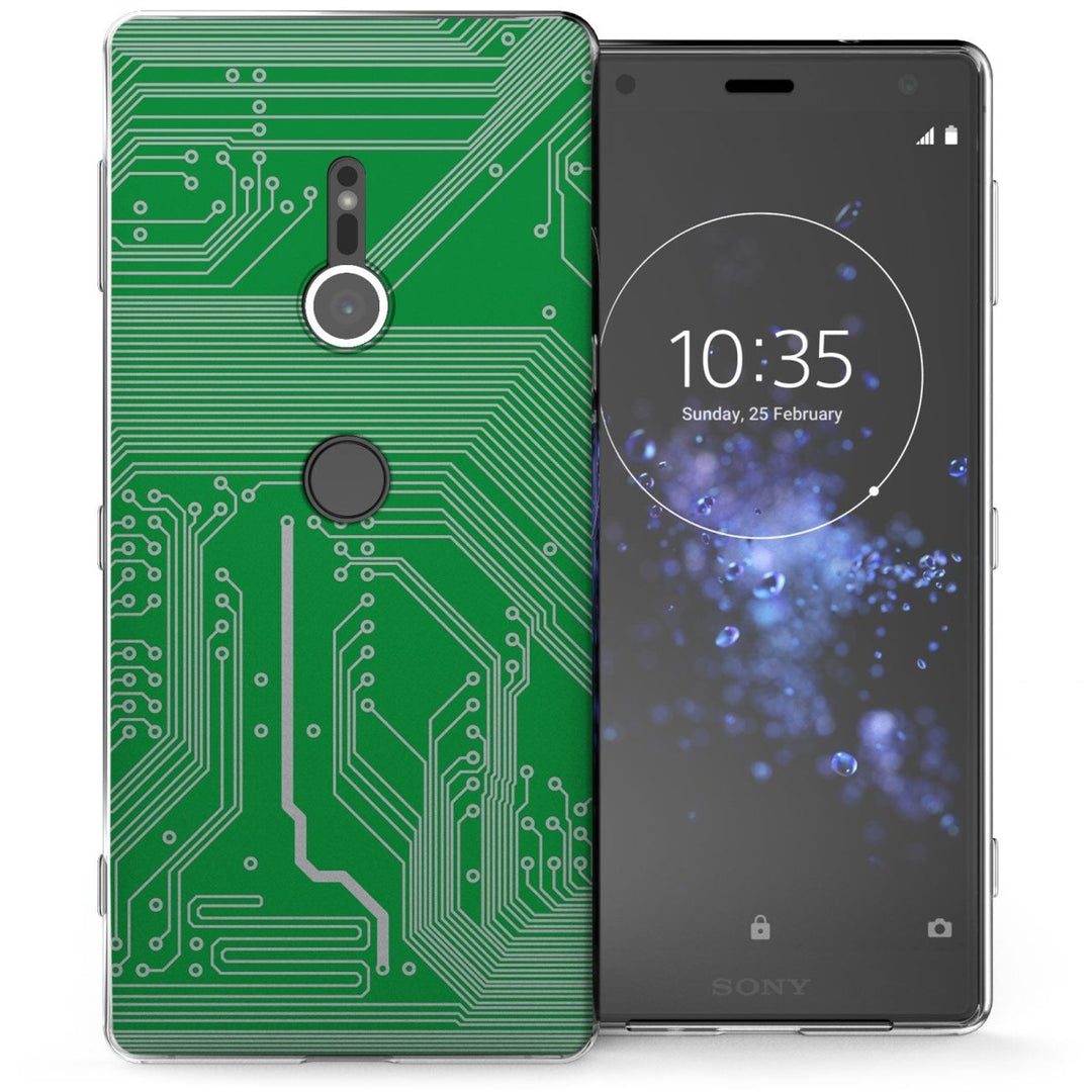 Sony Xperia XZ2 Circuit Board TPU Gel Case - Green - Mobile Madhouse