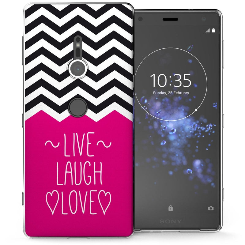 Sony Xperia XZ2 Live Laugh Love Heart TPU Gel Case - Mobile Madhouse