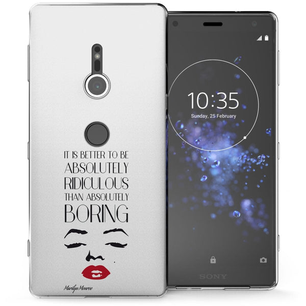 Sony Xperia XZ2 Marilyn Monroe Face Quote TPU Gel Case - Mobile Madhouse