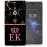 Sony Xperia XZ2 Black & Pink Marble Personalised TPU Gel Case