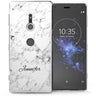 Sony Xperia XZ2 White Marble Hearts Personalised TPU Gel Case