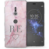 Sony Xperia XZ2 Pink Marble Heart Personalised TPU Gel Case