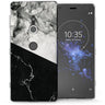 Sony Xperia XZ2 Black White Marble Slice TPU Gel Case