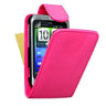 Yousave Accessories HTC Wildfire S Leather-Effect Flip Case - Hot Pink