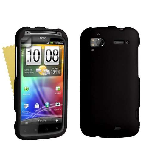 Yousave Accessories HTC Sensation Hybrid Hard Case - Black - Mobile Madhouse