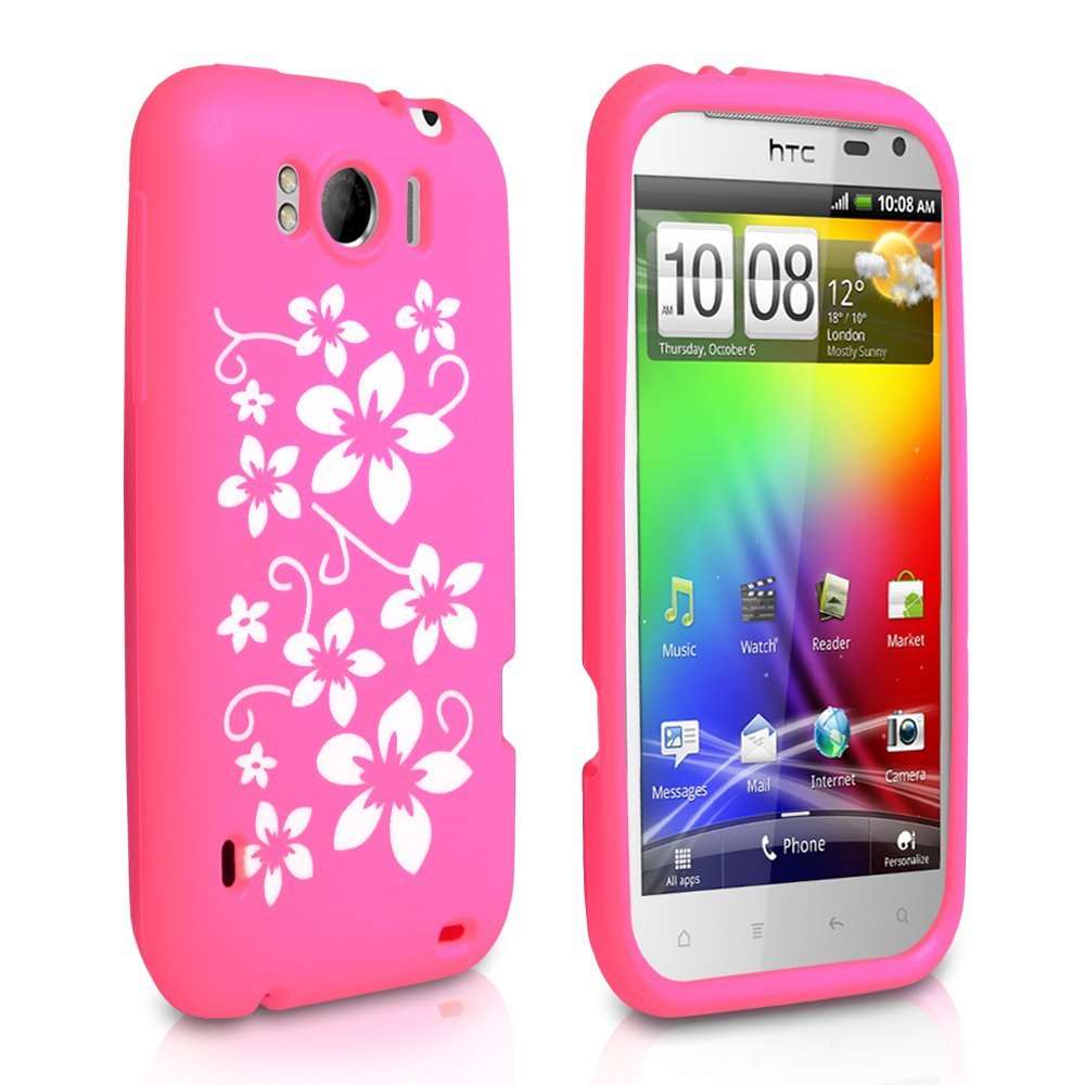 Yousave Accessories HTC Sensation Xl Floral Gel Case - Hot Pink - Mobile Madhouse